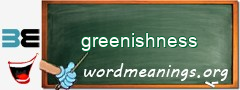 WordMeaning blackboard for greenishness